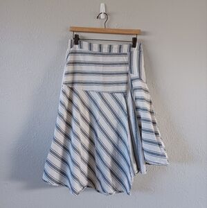 Who What Wear Striped Assymetrical Women's Midi Skirt